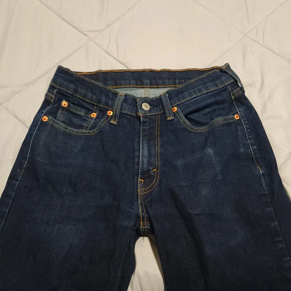 Levi's 514 Straight Fit Jeans Mens 30x32 Dark Wash Stretch Denim Blue